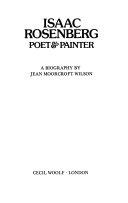 Copertina  Isaac Rosenberg : poet and painter : a biography
