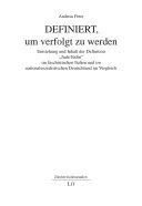 Copertina  Definiert, um verfolgt zu werden : Entstehung und Inhalt der Definition \\Jude/Jüdin\\ im faschistischen Italien und im nationalsozialistischen Deutschland im Vergleich
