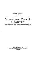 Copertina  Antisemitische Vorurteile in Osterreich : theoretische und empirische Analysen