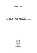 Copertina  Ester dei miracoli