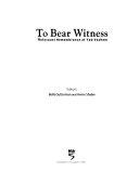 Copertina  To bear witness : holocaust, remembrance at Yad Vashem