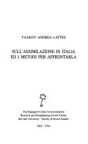 Copertina  Sull'assimilazione in Italia ed i metodi per affrontarla